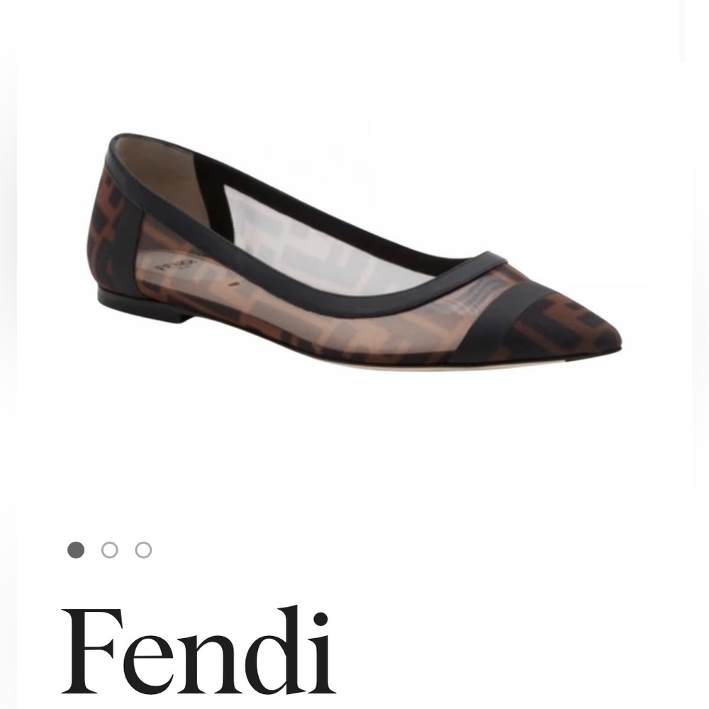 - Fendi Mesh Ballerina Rete Black Brown Shoes. NWB.